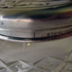 Sterling silver and cut glass dresser jar