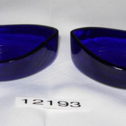 Pair of cobalt blue glass dish liners