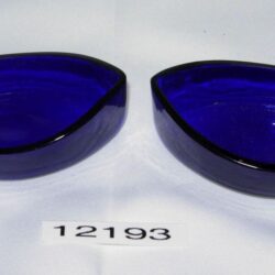 Pair of cobalt blue glass dish liners