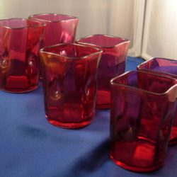 Cranberry glass tumblers