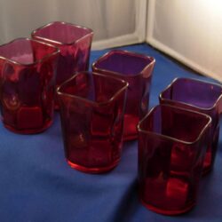 Cranberry glass tumblers