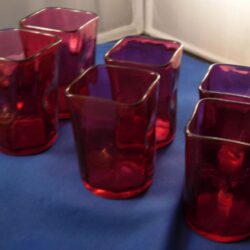 Cranberry glass tumblers