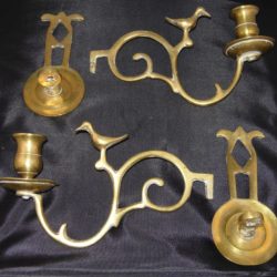 Pair brass sconces