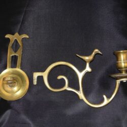 Pair brass sconces