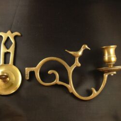 Pair brass sconces