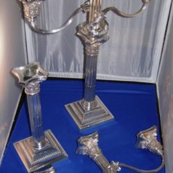 Pair sterling silver candelabra