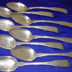 Set of coin silver tablespoons, Southern