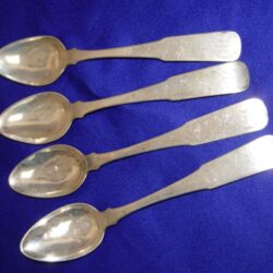 Set of coin silver teaspoons, Southern