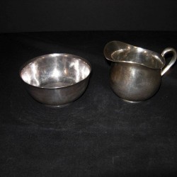 Sterling silver creamer and sugar bowl