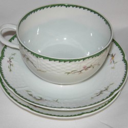 Porcelain breakfast cup and saucers