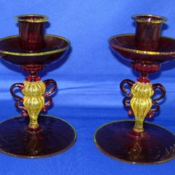 Glass candlesticks